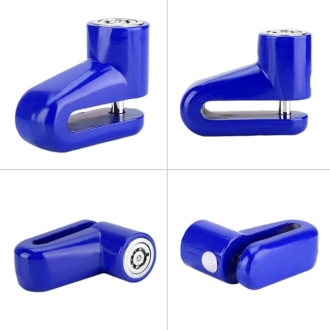 Heavy Duty Motorcycle Disc Lock, AntiTheft Pin Brake Wheel Security Lock with Alarm, Durable Bike Protection for Motorcycles & Scooters, Loud 110dB Alarm for Theft (Blue)