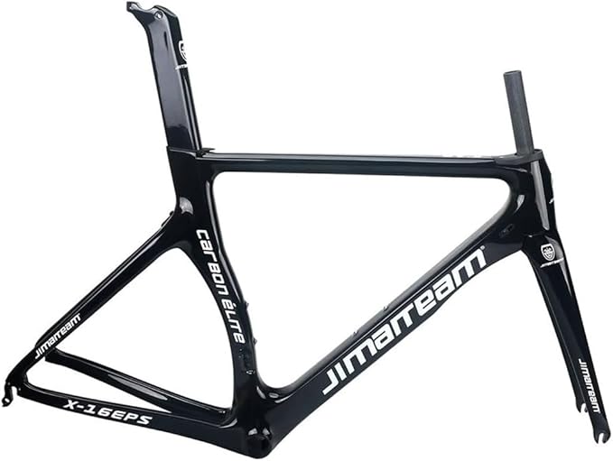 700c Road Bike Frameset Carbon Racing Bike Frameset C Brake 46/48/50/52/54cm EPS Technology with Fork Headset Seatpost BB92 (Color : A, Size : 54cm)