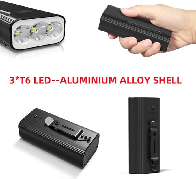 3000 Lumen Super Bright Bike Lights,5200mAh Runtime 10+ Hours,Rechargeable Bicycle Lights Front and Back for Night Riding,5 Light Modes,Easy to Install for Men Women Kids Road Mountain Cycling