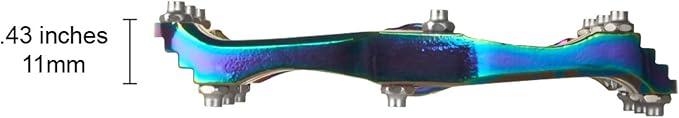 Xpedo Spry Flat Bicycling Pedals | Aluminum Body, 11mm Low-Profile, 106x100mm Platform, 28 Replaceable Steel Pins | MTB Trail/Enduro | Oil Slick