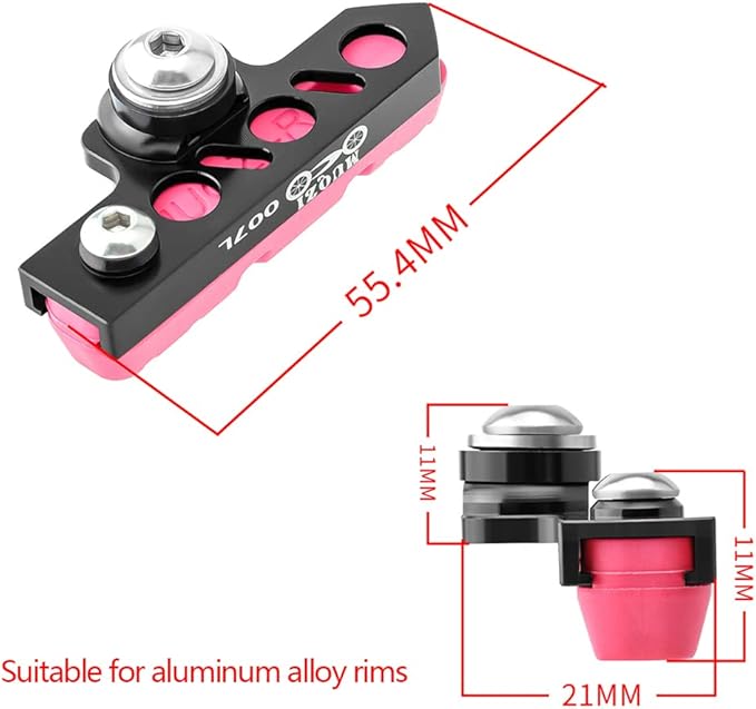 Bicycle C Caliper Extended Brake Pad (Set of 2) Bike Wear-Resistant Replaceable Aluminum Alloy Rim Brake for Road Bike,MTB,Folding Bike