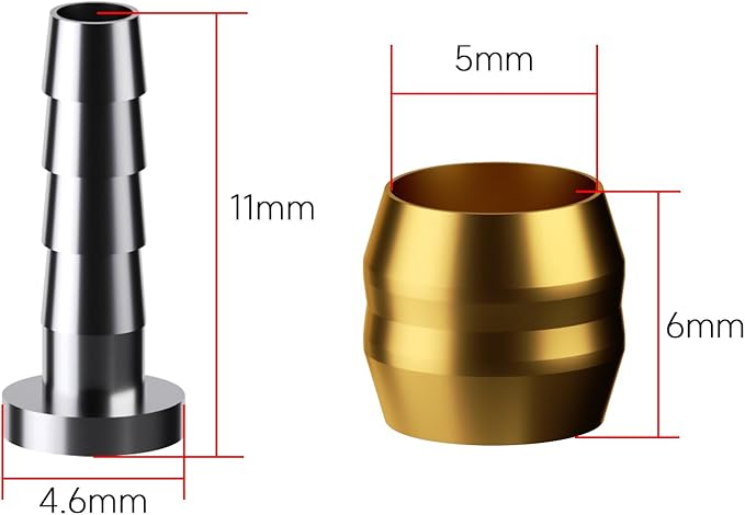 20 PCS Brake Olive and Barb Kit - Bike Brake Olive and Brass Connecting Insert Kit for Shimano BH90/BH59 Hydraulic Disc Brake Hose