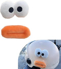 Cute Plush Helmet Decoration Decal, Funny Expressions Helmet Sticker, Self-Adhesive Motorcycle Helmets Accessories, Universal for Motorcycle/Electric Scooter Helmets (Style 1)