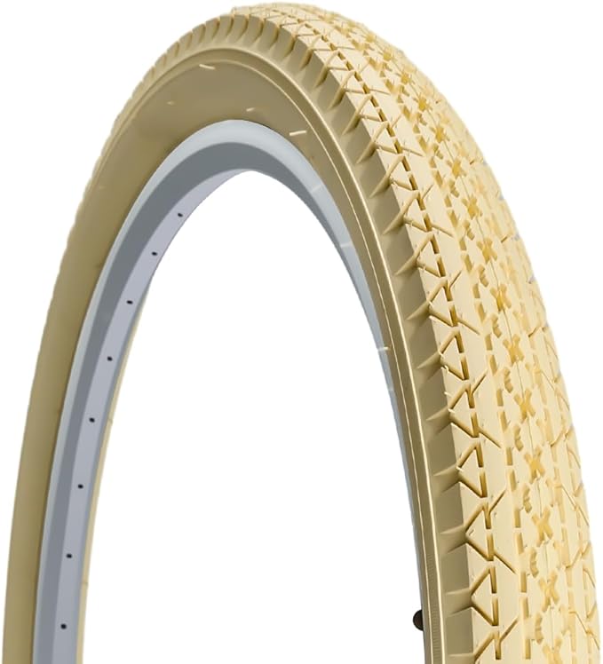 SIMEIQI 1 or 2 Pack 26"x2.125" Cruiser Beach Bike Tires Cream Color with or Without Inner Tubes 26"x1.75"/2.125" Replacement Folding Bicycle Tyres for City Commuter Urban Pavement