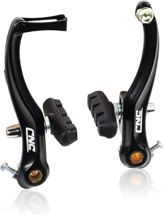 CNC V Brake Set, Bicycle Linear Pull V Brakes for Front/Rear Wheel, Long Arm 110mm, Black …