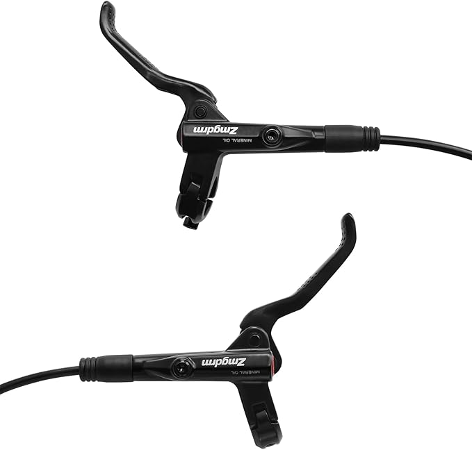 ZTZ 4-Piston Mountain Bike Hydraulic Brake Set, Front 850mm and Rear 1600mm Hydraulic Disc Brake Kit with PM/is Adapter, Fits for eBike, MTB and BMX (Right Front+Left Rear)