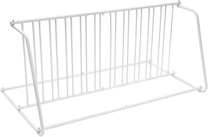 11 Slots Floor Bike Rack Stand, Dual Sided Bicycle Storage Stand with Multiple Adaptive Parking Slots and Complete Accessories, Commercial Tactile-Safe Floor Bike Rack Stand (White)