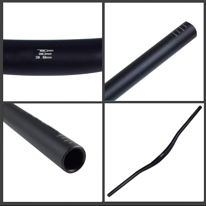 Mountain Bike Handlebar, Aluminum Alloy MTB Bar, 31.8mm Diameter, 720mm Wide, Black