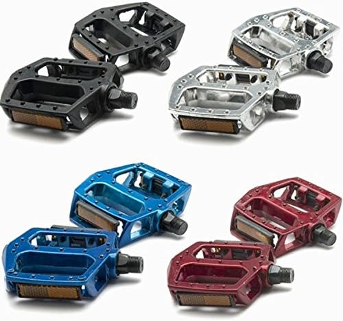 BlueSunshine Bike Pedals Set 9/16" for Mountain Bike, Aluminium Alloy Bearing Platform Pedals for BMX MTB Road Bicycle. Lightweight but Strong and Durable Alloy Flat Platform Pedals