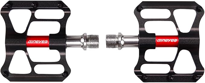 Road/MTB Bike Pedals CNC Aluminum Alloy Bicycle Pedals - Seal Bearing Mountain Bike Flat Platform Pedal with Removable Anti-Skid Nails