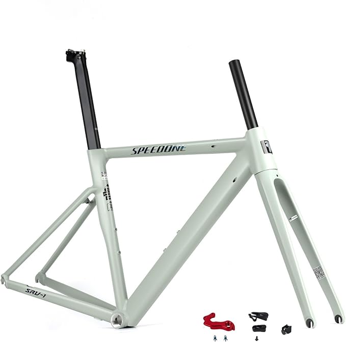 700C Road Bike Frameset 50/52cm Aluminum Alloy Frame Rim Brake Quick Release 100/135mm BSA BB68mm Carbon Fiber Rigid Fork Internal Routing