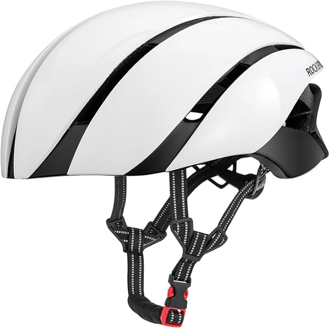 ROCKBROS Adult Bike Helmet Streamlined Aerodynamic, Comfortable Y - Shaped Strap Cycling Helmet for Men Women (58-62 cm) Reflective Adjustable Webbing for Road & Mountain Biking