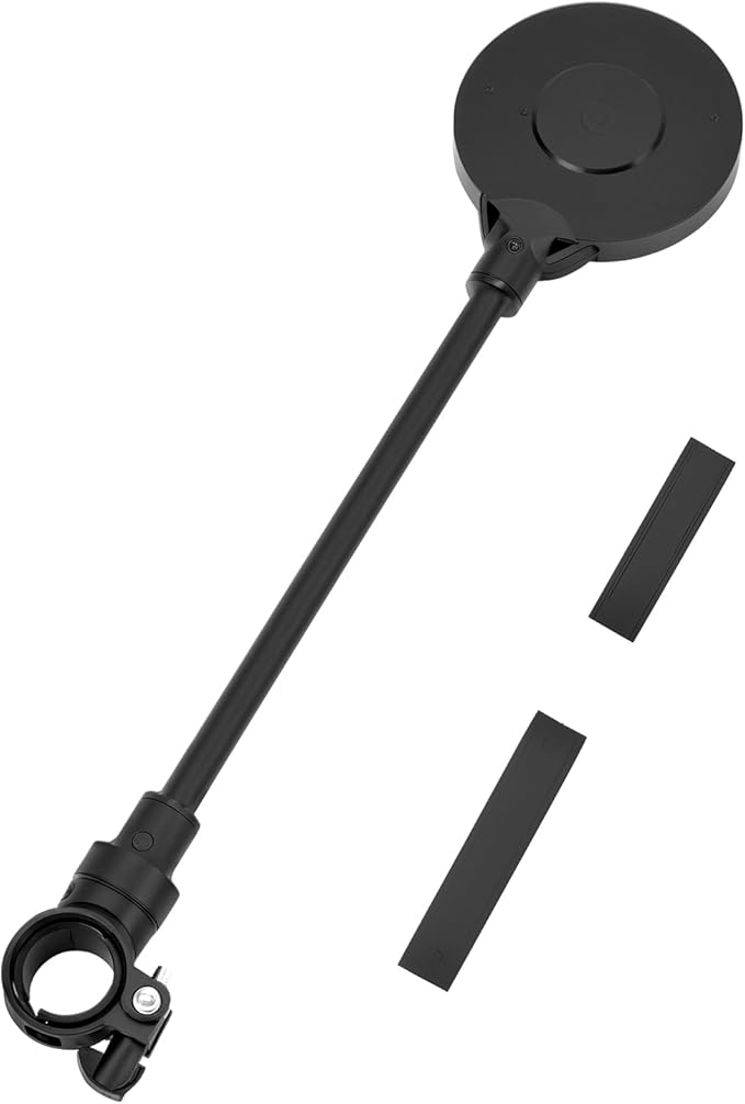 QWORK Bike Mirror Handlebar Mount, 2 Pack Adjustable Rotatable Rear View Mirror with Wide Angle Lens, for Mountain & Road Bikes (Black)