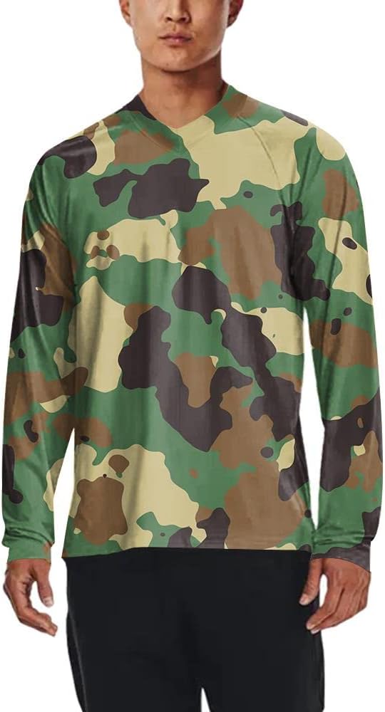 Men's MTB Shirt Long Sleeve Off-Road Motocross Cycling Jersey Mountain Bike Shirts Quick-Dry Moisture Wicking