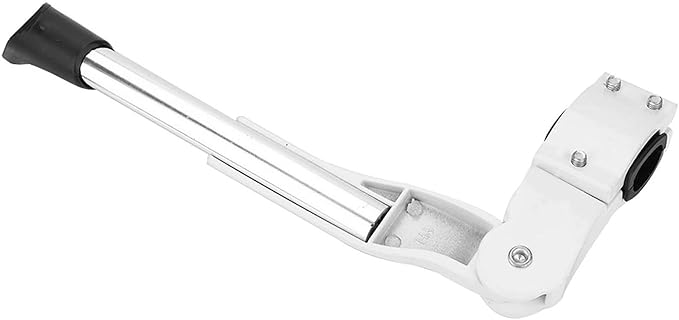 Adjustable Bike Kickstand Aluminum Alloy Cycling Kick Stand Rear Side NonSlip Stand Fits for 16 20 24 26 Mountain Bike/Road Bike/Folding Bikes (White)(White) raleigh scout