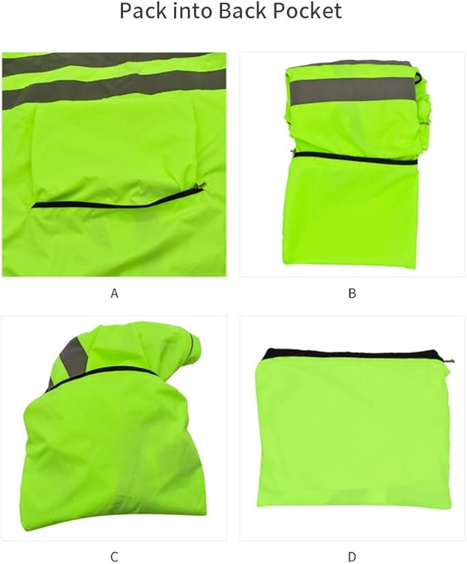 WOSAWE Packable Cycling Jacket Hooded Running Coat Lightweight Biking Windbreaker