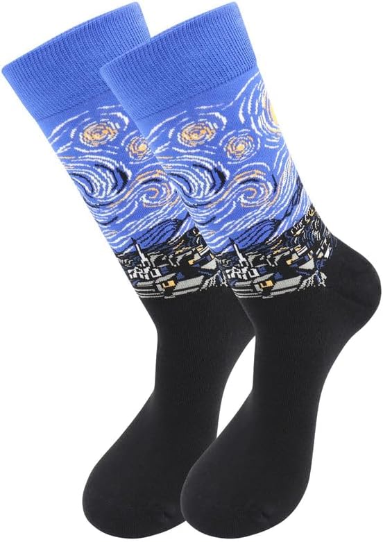 Real Sic Fun Socks for Men and Women - Cozy Cotton Dress Socks with Colorful Designs - Cool, Casual, Wacky Patterned