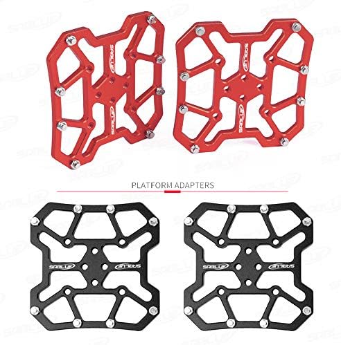 SABLUE Universal Clipless to Platform Adapters Cleats Pedal for SPD Shimano Speedplay Bike Cycle (L-Black)