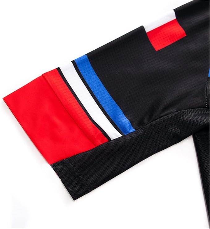 Hotlion Men's Cycling Jersey Sets Gel Pad Summer Bike Clothing Suit Breathable Bike Clothes with 3 Rear Pockets
