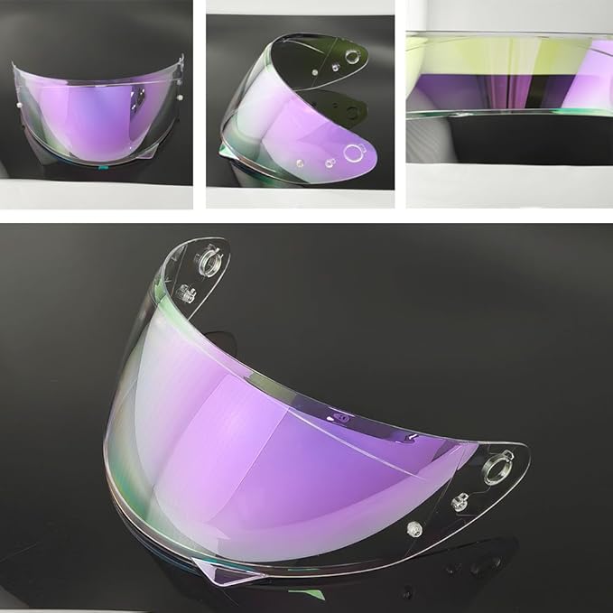 HJ-34P Helmet Visor Replacement for HJC C10.Motorcycle Helmet Shield UV Protection Compatible with HJC C10 (Revo Clear Purple+Anti Fog Film)