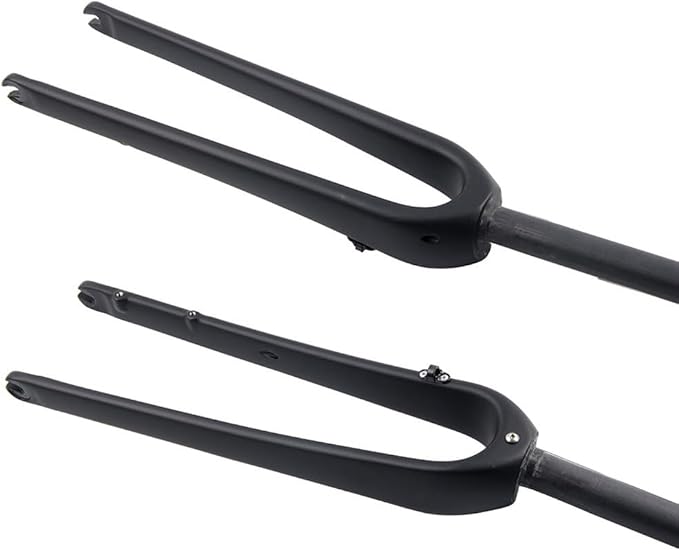 700C Gravel Fork Carbon Fiber Road Bike Rigid Fork 1-1/8'' Straight 9mm QR Disc Brake Bike Fork Lightweight(Matte Black)