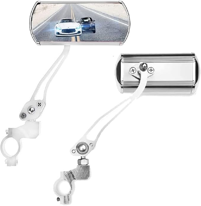 Bicycle Mirrors for Handlebar, A Pair of 360 Adjustable Rotation Bike Mirrors Handlebar Rearview Mirror, Bicycle Cycling Rear View Mirrors Mountain Bike Mirror-Sliver
