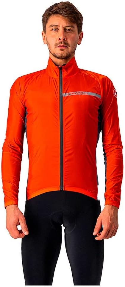 CASTELLI Men's Squadra Stretch Jacket, Windproof Zip Up Shell for Road Cycling