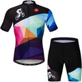 Hotlion Men's Cycling Jersey Sets Gel Pad Summer Bike Clothing Suit Breathable Bike Clothes with 3 Rear Pockets