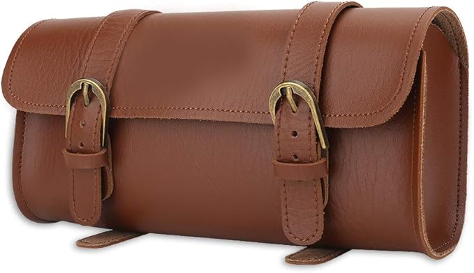 Akozon B Soul Retro Front Frame Bag | Pouch Cycling Accessory | Artificial Leather Handlebar Storage Bag | Folding Bag