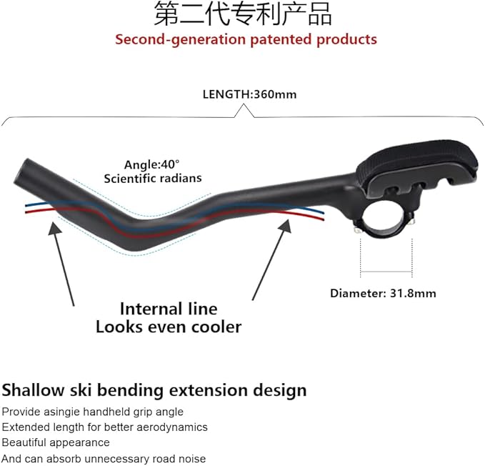 Carbon Fiber aero bars for road bike aero bars TT Arm Rest 40° bullhorn aerobar and triathlon aerobars Extender 360mm UD Matte Bicycle clip on earo bars 31.8 bike resting handle bars