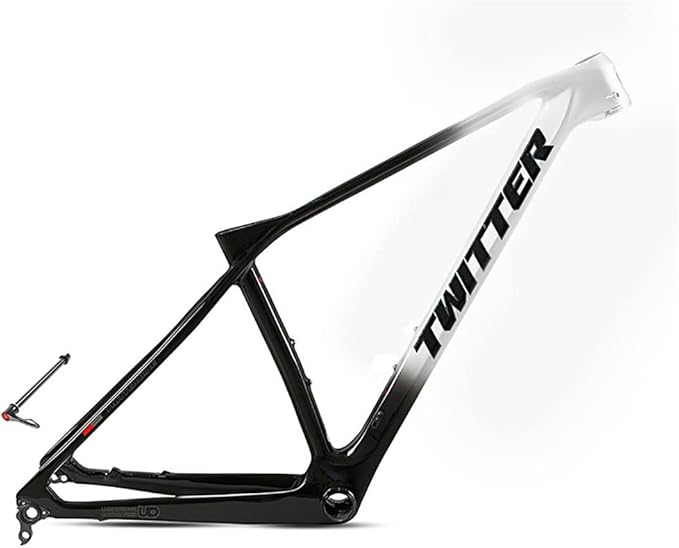 Carbon Fiber Bike Frame 27.5er 29er XC Hardtail Mountain Bike Frame 15''/17''/19'' Disc Brake Frame Thru Axle 148mm Universal 142mm(Silver,29 * 15'')