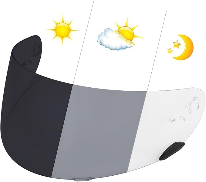 PSLER Photochromic Qualifier Visor- Qualifier DLXHelmet Visor Motorcycle Face Shield Accessories Replacement for Bell Qualifier/Star/Vortex/RS-1/Revolver,Photochromic