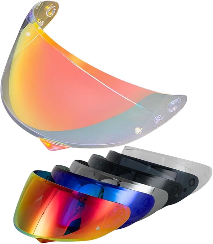 HJ-34P Visor Shield Replacement,HJC C10 Motorcycle Helmet Visor Compatible with HJ-34P HJC C10 UV Protection (Revo Clear Red)