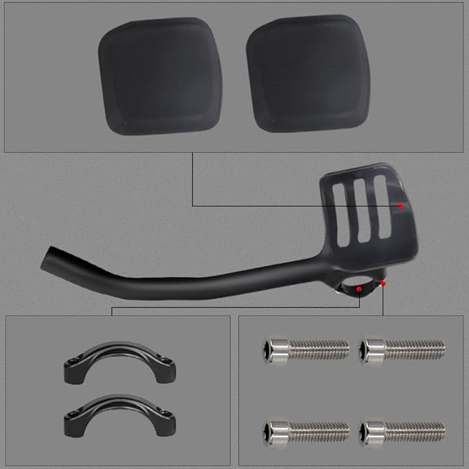 Aerobars for road bike， Racing TT handle clip on armrest, carbon fiber clip on air bar with sponge pad, Alfa Pasca triathlon handlebar 31.8mm angle 50 ° tt road bike rest bar UD matte bike accessories