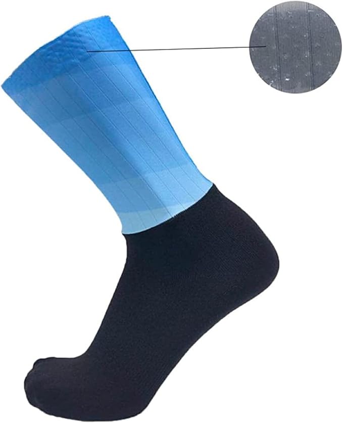 Aero Socks Cycling Aero Socks For Men Anti-Slip Silicone Aero White Line Cycling Sports Running Socks 6-11