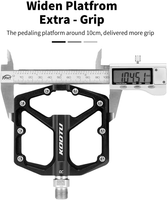 KOOTU 9/16" Bike Pedals,Flat Unicycles Bicycle Pedals, Non-Slip Aluminum Alloy Platform Cycling Pedals Sealed Bearing Pedals for MTB BMX Road Bike