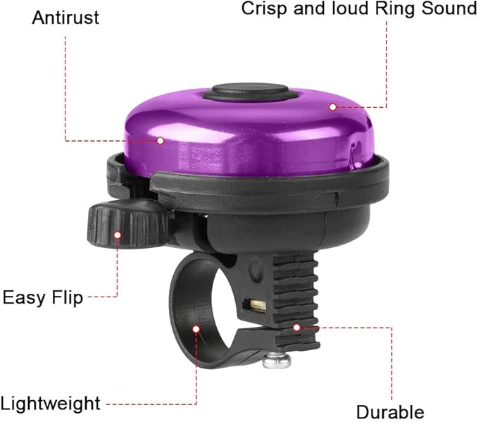 Accmor Classic Bike Bell, Aluminum Bicycle Bell, Loud Crisp Clear Sound Bicycle Bike Bell for Adults Kids