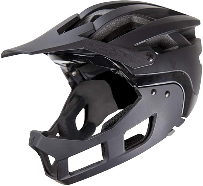Demon United FR Link System Mountain Bike Helmet Fullface with Removable Chin Guard- Includes Head Cinch Adjuster and Padded Cheek Fit Kit