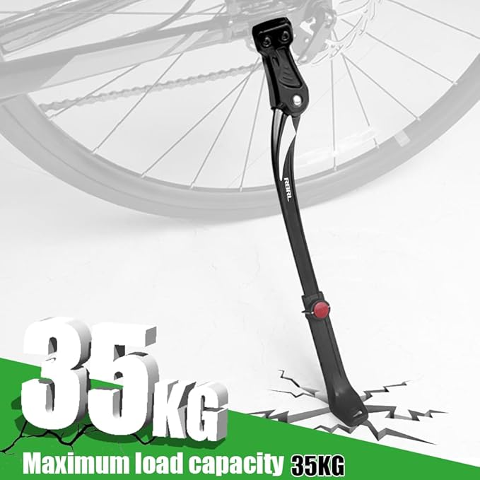 RBRL Bike Kickstand 18mm Hole Spacing, Bike Stand Aluminium Alloy Adjustable Bicycle Kickstand, Rear Side Bicycle Kick Stand for 24''-29'' Mountain Bike/Road Bike/BMX/MTB