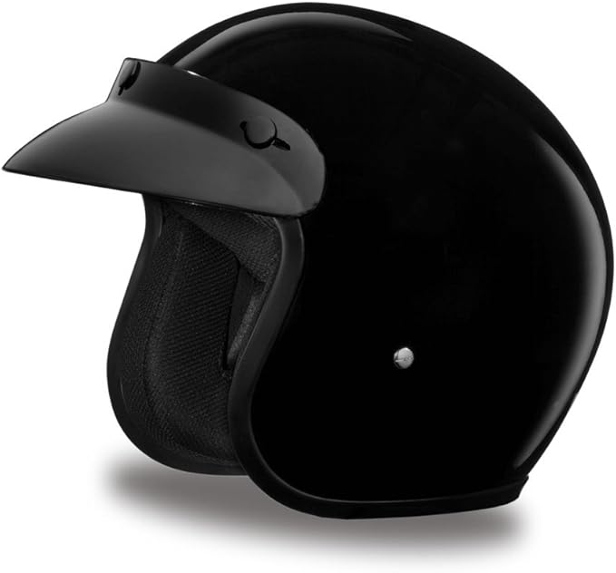 Daytona Helmets Retro 3/4 Open Face Motorcycle Helmet - Vintage Style, DOT Approved Helmet for Men & Women, Lightweight, Adjustable Fit, Removable Visor - Bike, Moped, Chopper, Scooter Helmet