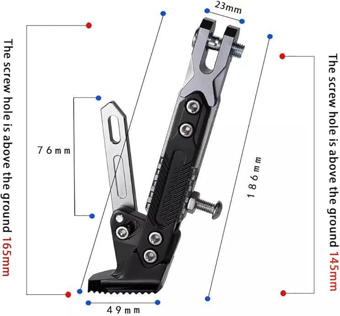 Universal Motorcycle Kickstand for BMW G310GS G310 GS G 310 GS, Adjustable Side Stand for Scooter Dirt Bike Motorbike Anti-Slip Foot Pad Heavy Duty Aluminum Alloy,B Titanium
