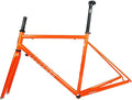44cm 47cm 50cm 53cm 56cm Bike Frameset 700C Road Bike Frame Chrome-Molybdenum Steel C/Rim Brake Frame with Carbon Fork F100mm R130mm QR BSA BB68mm(Orange,44cm)