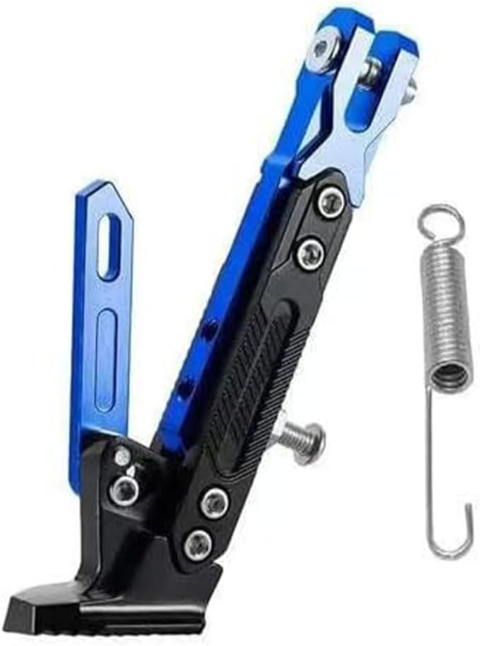 Motorcycle Adjustable Kickstand for Kawasaki KX450 2002-2025, Aluminum Side Stand Non Slip Foot Pad Stable Parking Support Motorcycle Scooter Bike,Blue
