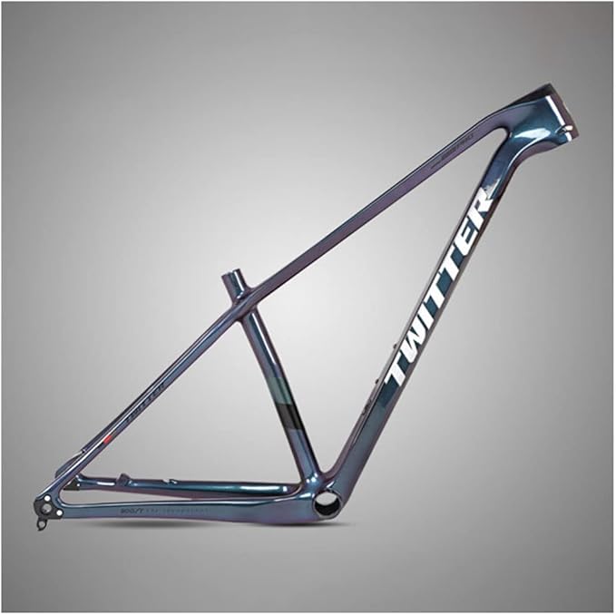 Carbon Fiber Bike Frame 27.5/29er Hardtail Mountain Bike Frame 15''/17''/19'' Disc Brake Thru Axle 12x148mm Boost Frame XC Internal Routing(Silver,29 * 19'')