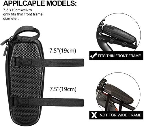 ROCKBROS Top Tube Bike Bag - EVA Bicycle Pouch Storage Pack, Water Resistant Phone Bag Below 6.2"/6.5" for Mountain & Road Bike