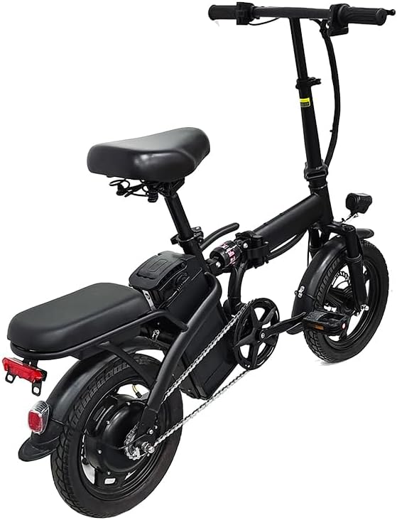 14-inch Folding Electric Bicycle, 330 Pound Load-bearing Capacity, 20 Mph, 18-28mile Range, 48V Lithium Battery, Front Headlight & Disc Brake, Alloy Steel Frame, City Commuting, Sturdy Structure,