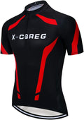 Men's Cycling Bike Jersey Short Sleeve Biking Shirt with 3 Rear Pockets + Zipper Pocket Breathable Quick Dry Bicycle Jersey