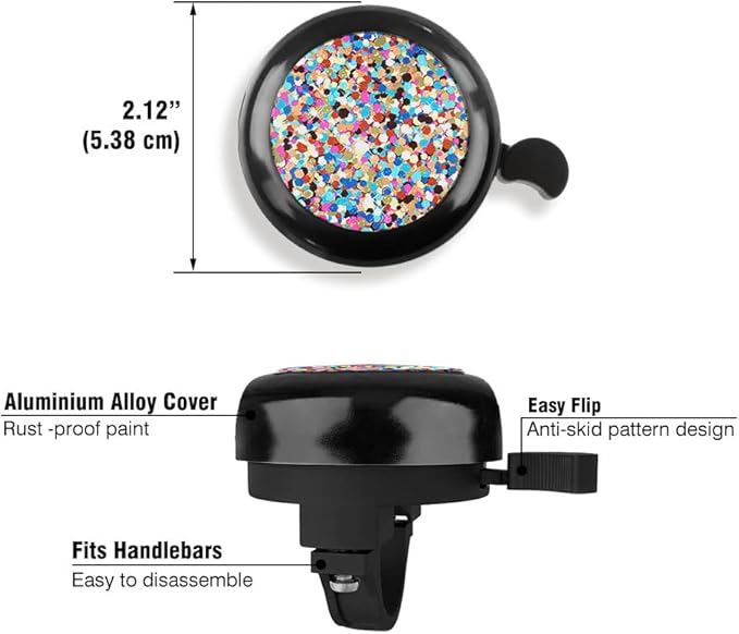 WIRESTER Black Aluminum Round Bike Bell, Classic Ring Bicycle Bell, Bike Accessories Bell Ring for Adults Kids Girls Boys
