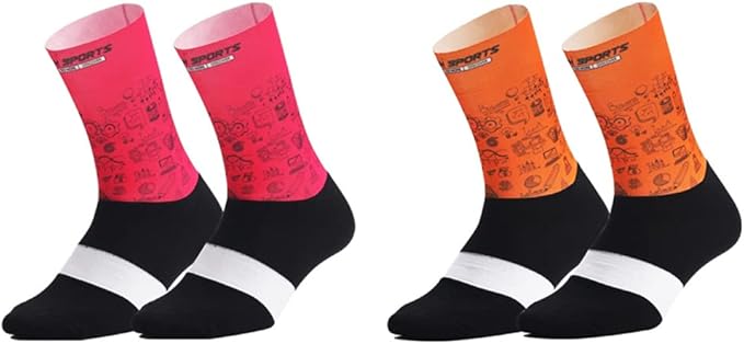 Cycling Socks Pro Mens Womens Riding Socks Bicycle Bike Sport Ankle Athletic Socks XC MTB BMX White Yellow Blue Green Red