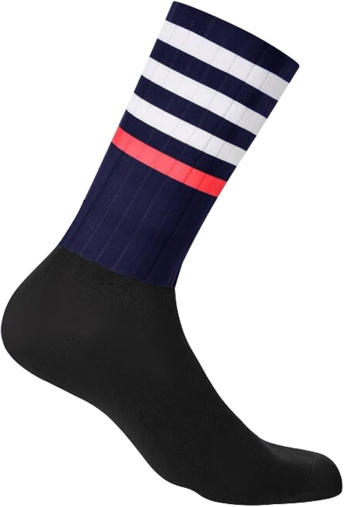 Mens Compression Socks Anti Slip Silicone Aero Socks White Line Men Bicycle Sport Running Socks